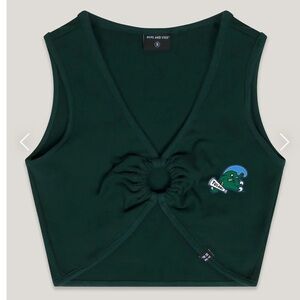 NWT Hype and Vice XS Tulane Ring It In Top Crop University Collegiate Green Logo